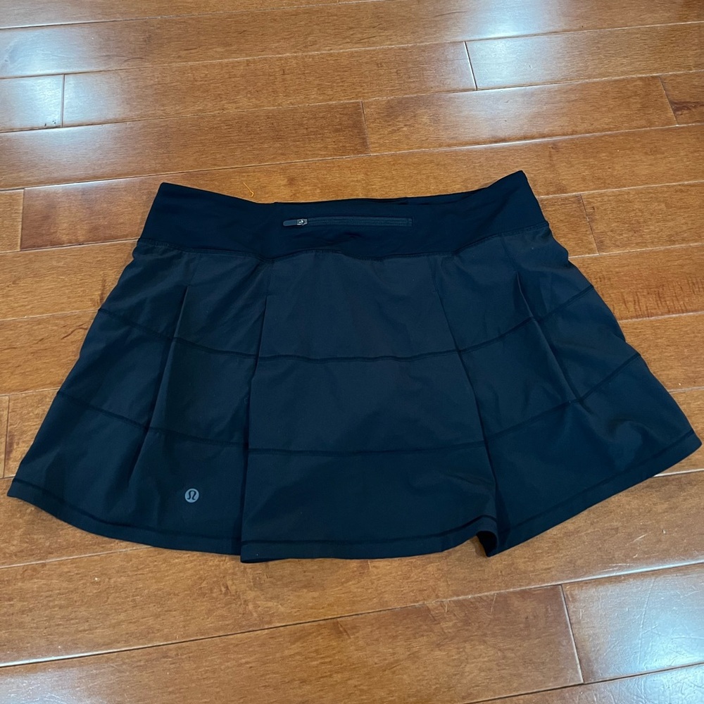 Lululemon Black Lined Pace Rival Skort Skirt Sz. 12 - Picture 5 of 7